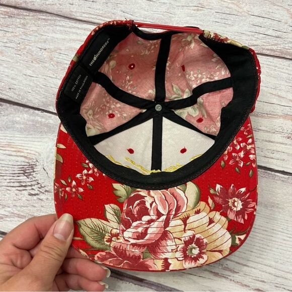 The Hundreds Team Snapback Cap - Red Floral Adjustable One Size - Picture 3 of 8
